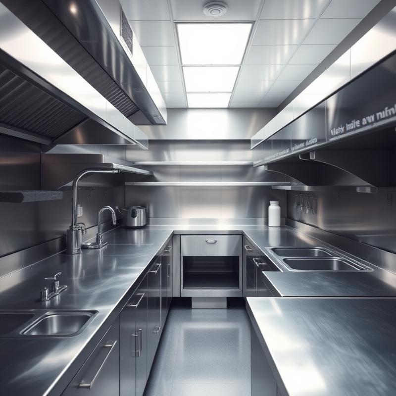 Spotless commercial kitchen